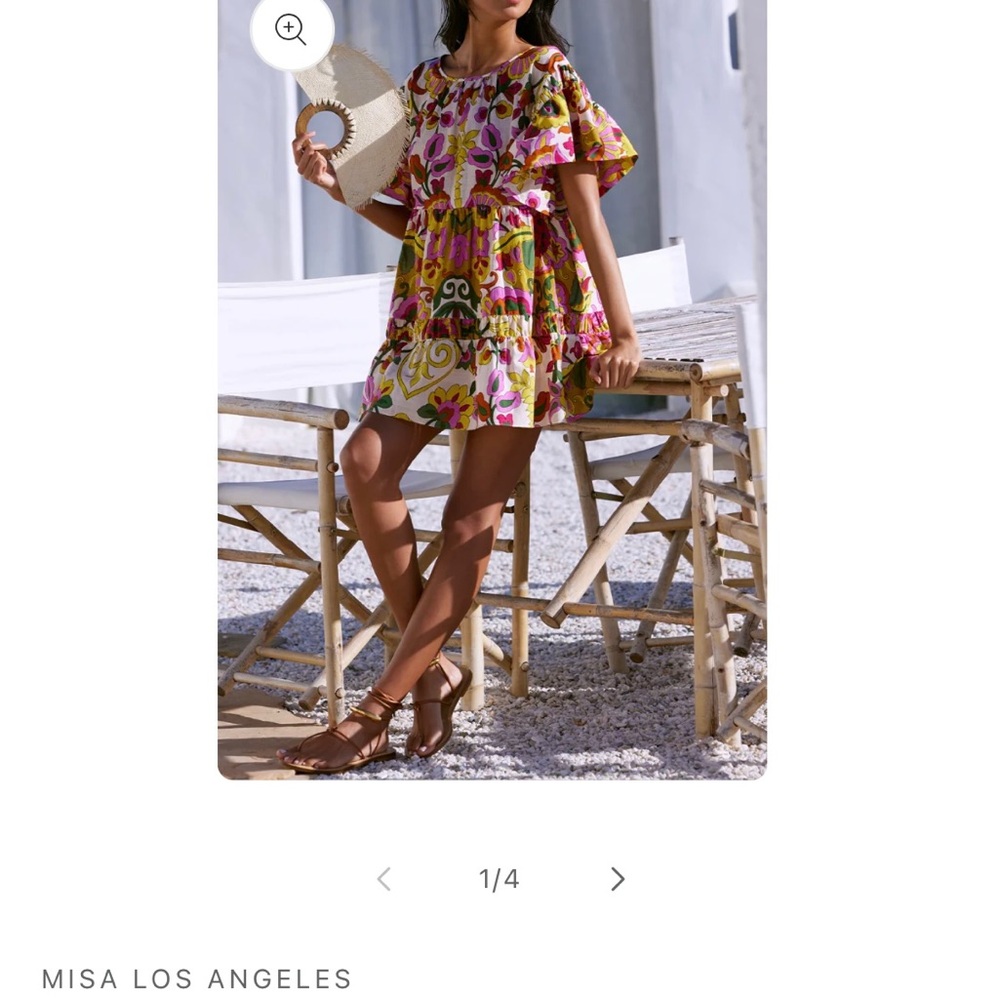 Misa Los Angeles Floral Mini Dress - Pink and Yellow